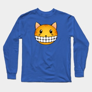 Cheshire Ginger Tabby Cat Smile Long Sleeve T-Shirt
